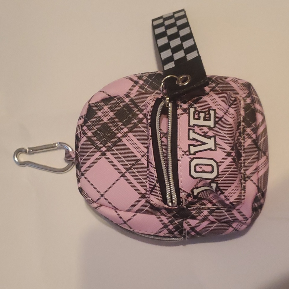 Mini Pink bookbag keychain